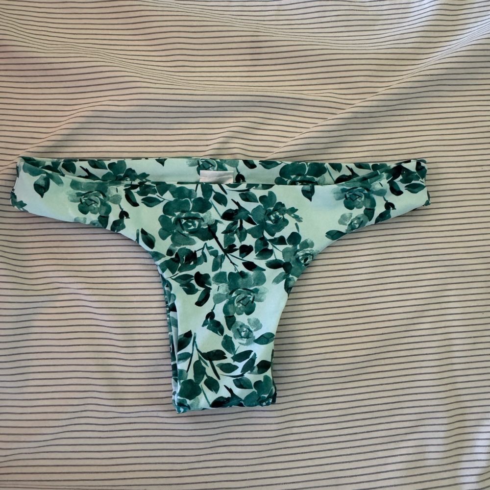 Green floral bikini bottom